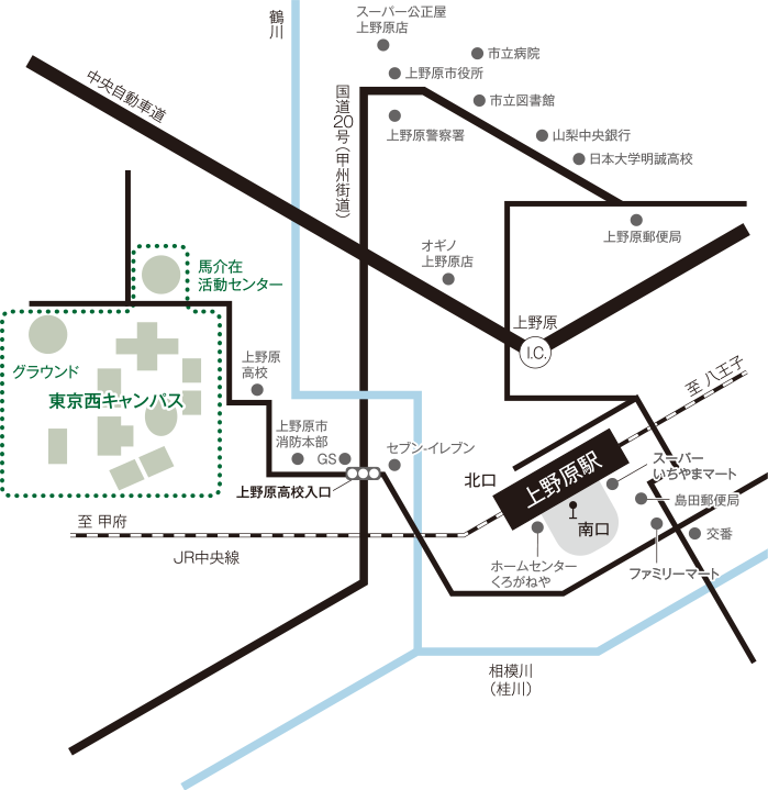 上野原駅周辺地図