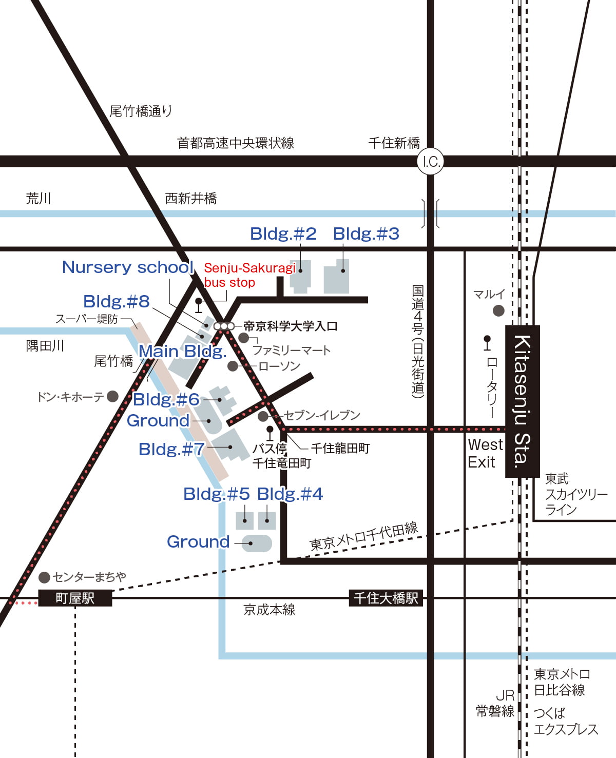 Access to Senju Campus