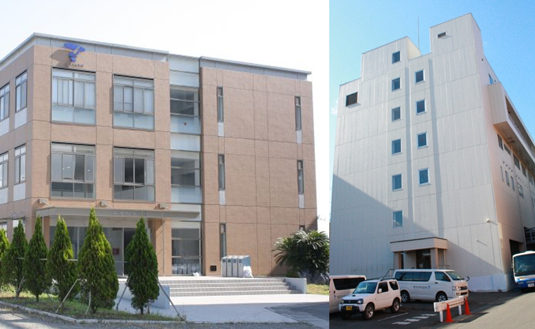 医療科学部棟と大学院棟　